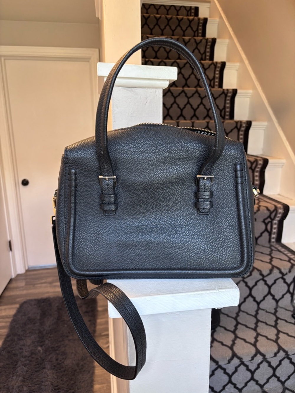 kate spade Black Pebbled Leather Tassel Satchel - Picture 3 of 5